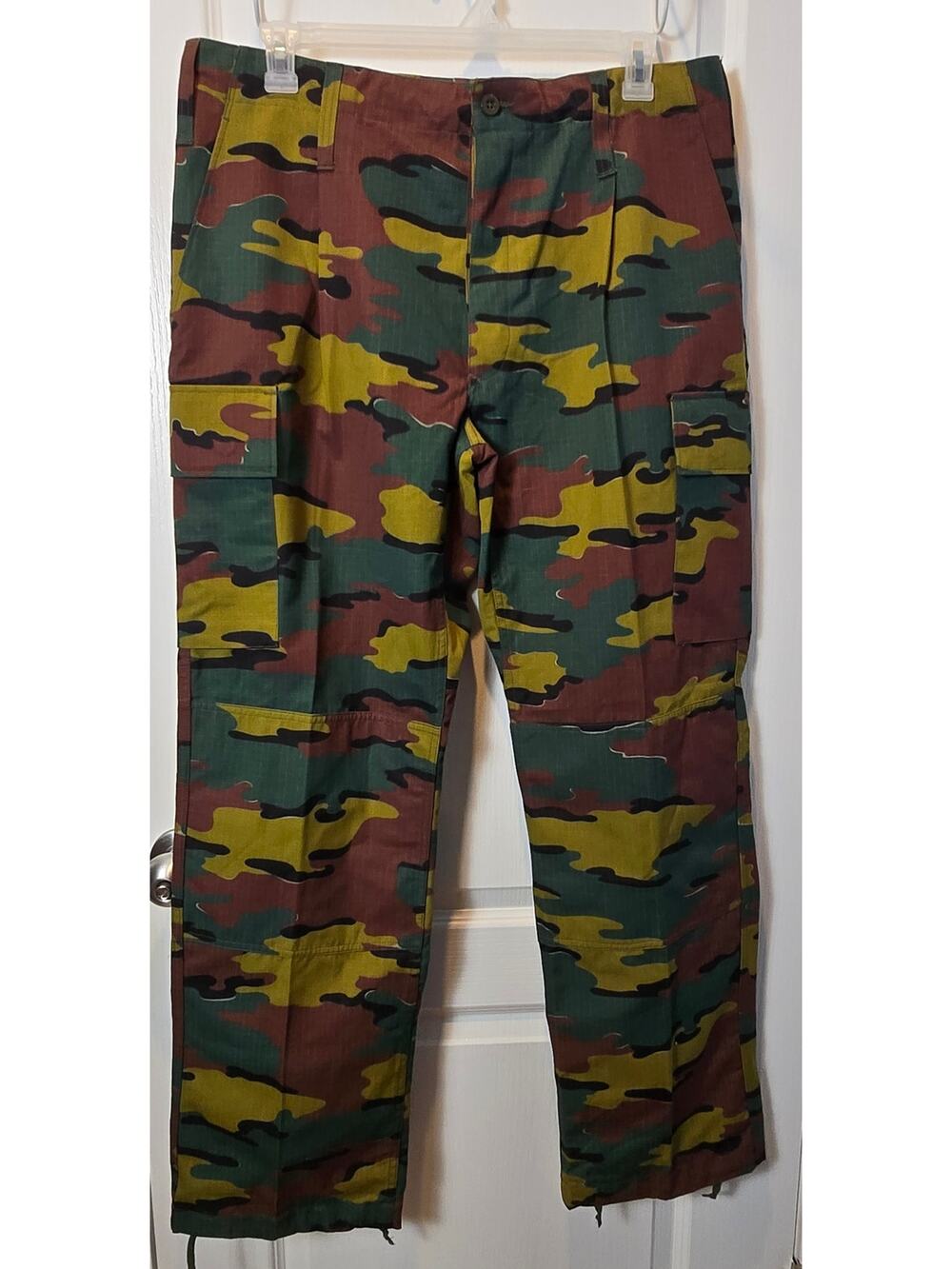 Vintage Authentic Belgian Army Jigsaw ripstop Field Pants Camo Military XL/L